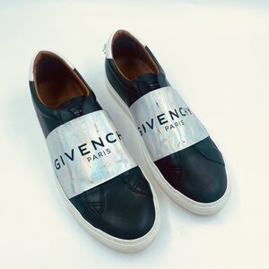 Givenchy Paris Urban Street Sneakers Leather Designer Luxury Silver Black 45 12